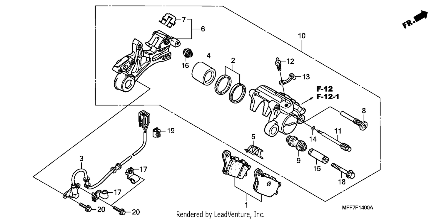 REAR BRAKE CALIPER/ SPEED SENSOR