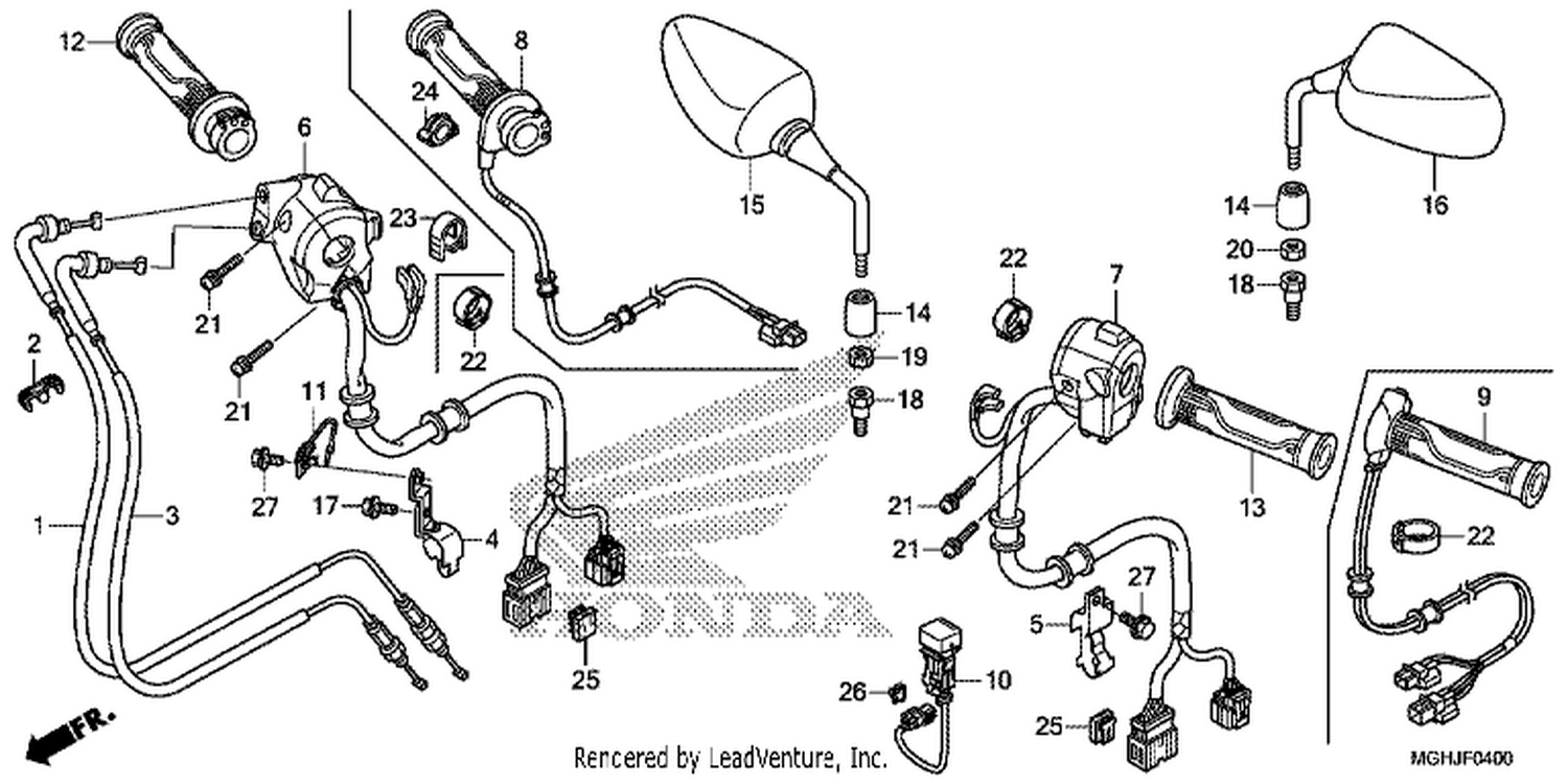  SWITCH/CABLE/MIRROR (VFR1200X/XA/XL)