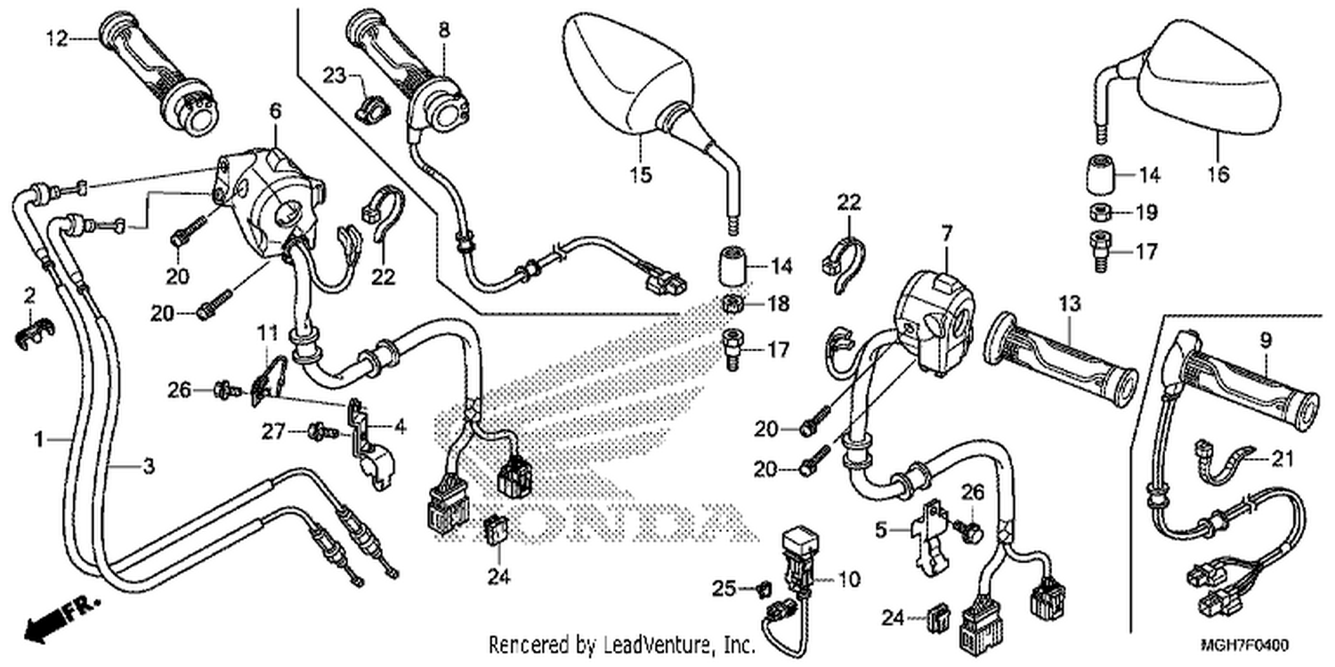  SWI TCH/ CABLE/ MI RROR (VFR1200X/ XA/ XL)