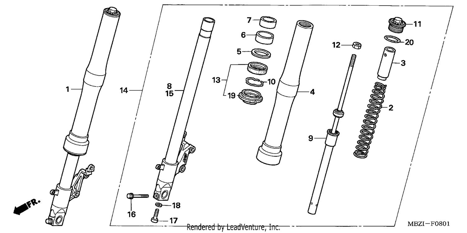 FRONT FORK (CB600F5/6)