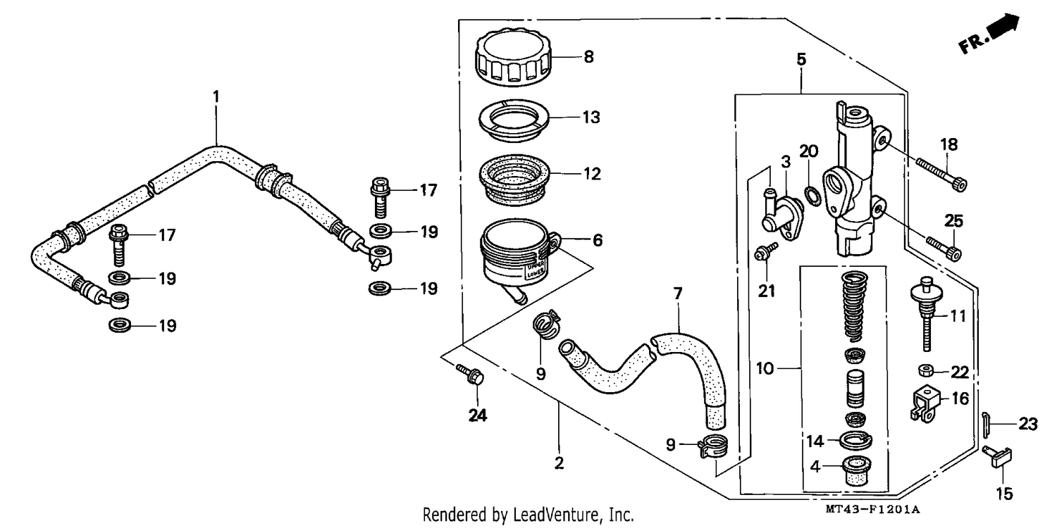 RR. BRAKE MASTER CYLINDER (VFR750FR/FS/FT/FV)