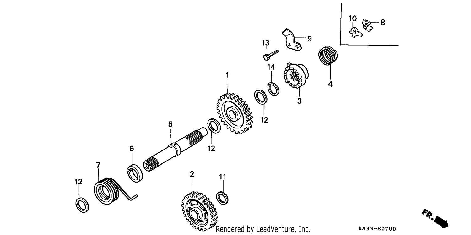 KICK STARTER SPINDLE