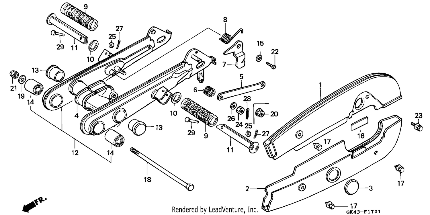 REAR FORK/CHAIN CASE (C50LAG/G/J/N/SN)