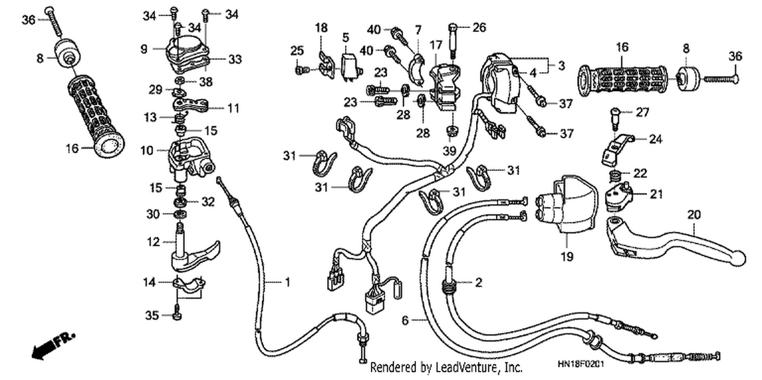  1 HANDLE LEVER/ SWI TCH/ CABLE ( TRX400EX8/ X9/ XC/ XD)