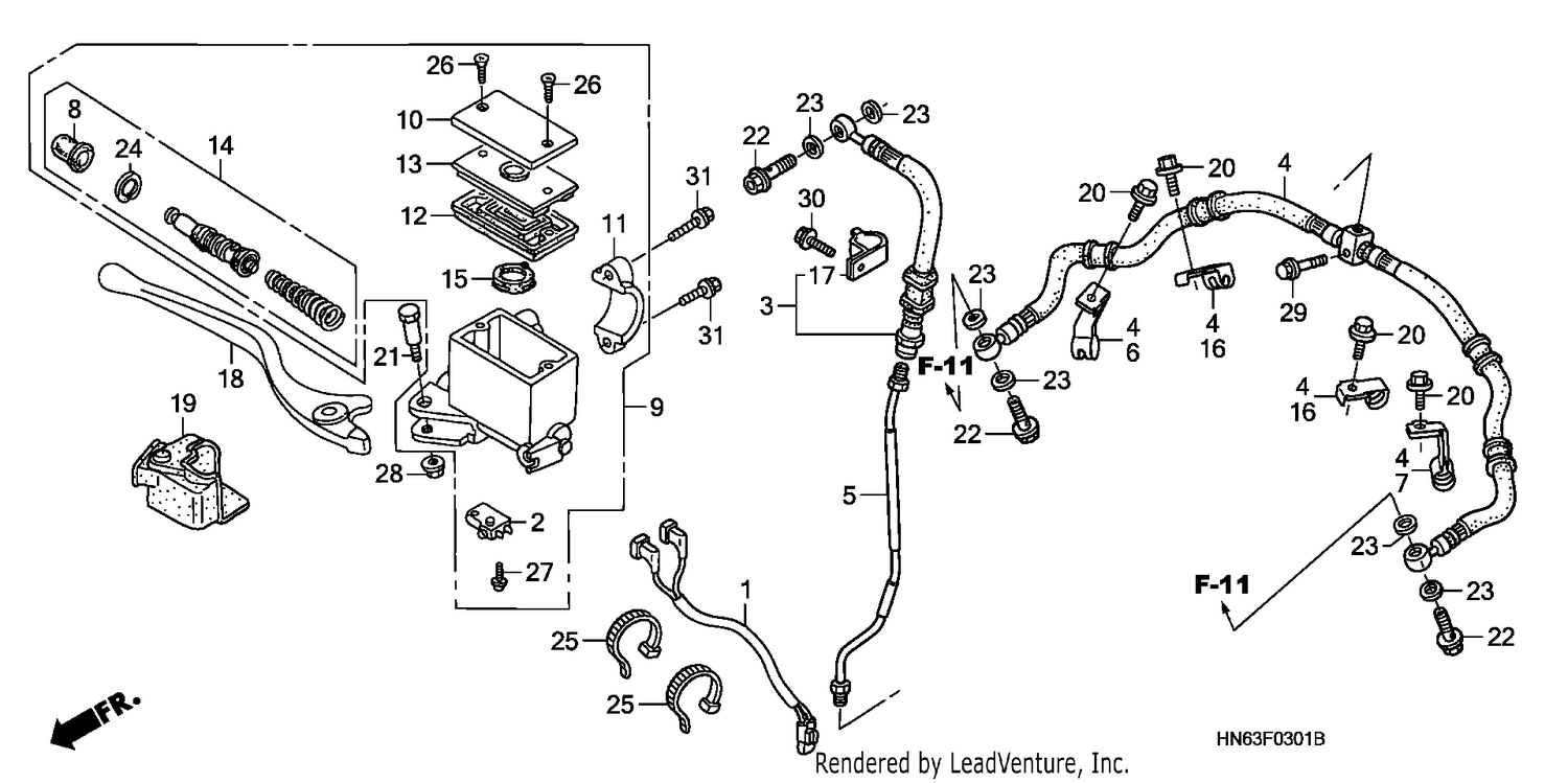 FR. BRAKE MASTER CYLINDER (TRX250EX6/7/8)