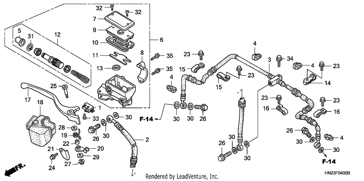 FR. BRAKE MASTER CYLINDER (TRX500FA1/2/3/4)