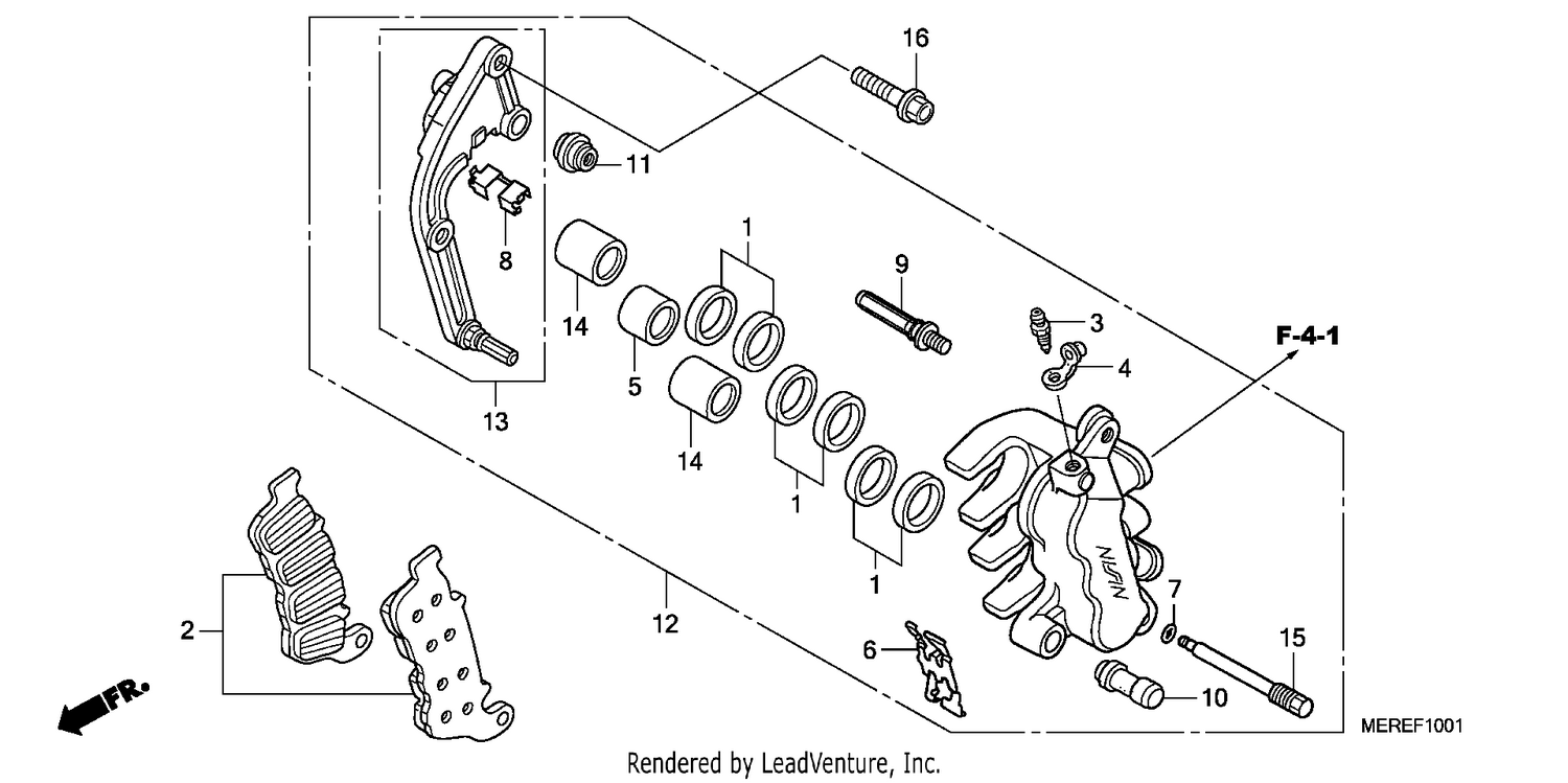 FRONT BRAKE CALIPER (L.) (CBF600SA/NA)