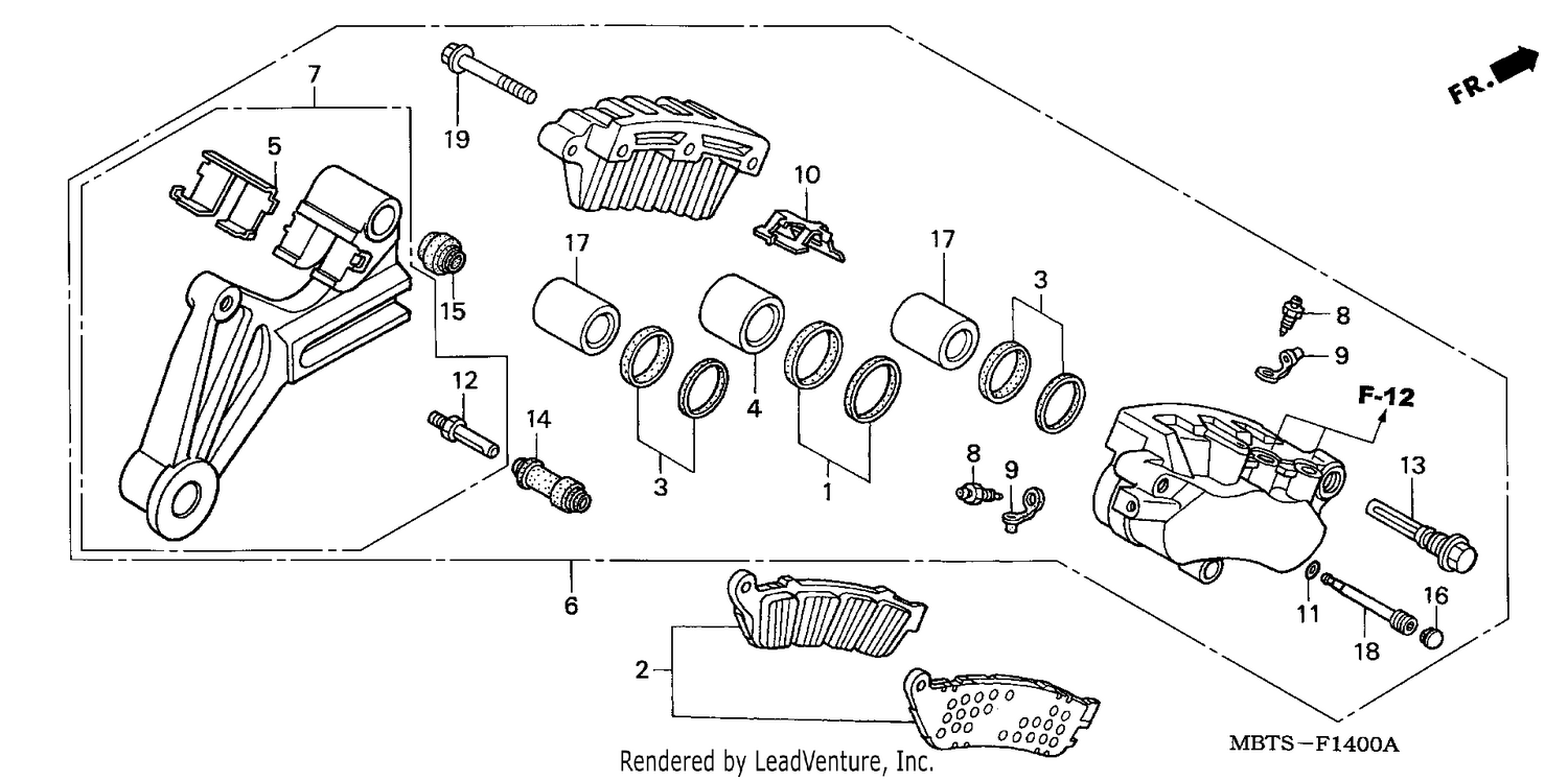 REAR BRAKE CALIPER (XL1000V)