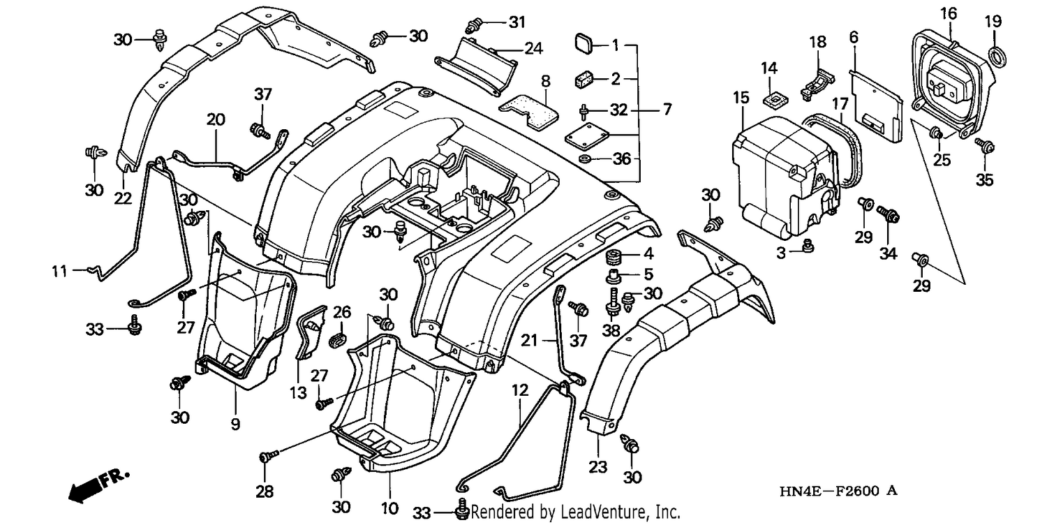 REAR FENDER (TRX350TM/FM)