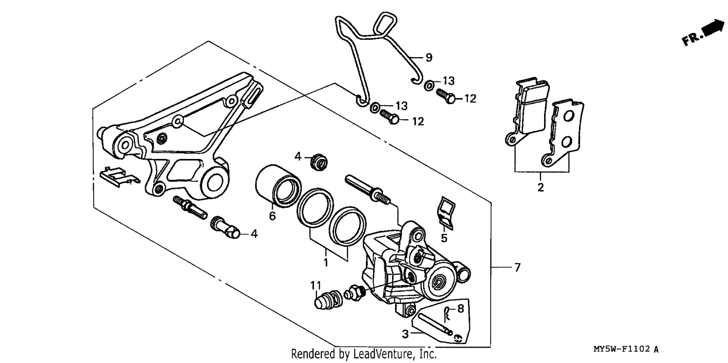 REAR BRAKE CALIPER (3)