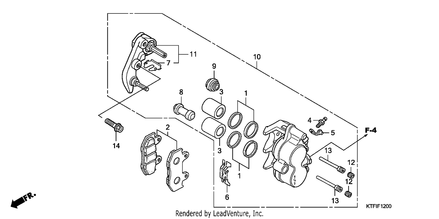 FRONT BRAKE CALIPER (SH125D9/150D9)