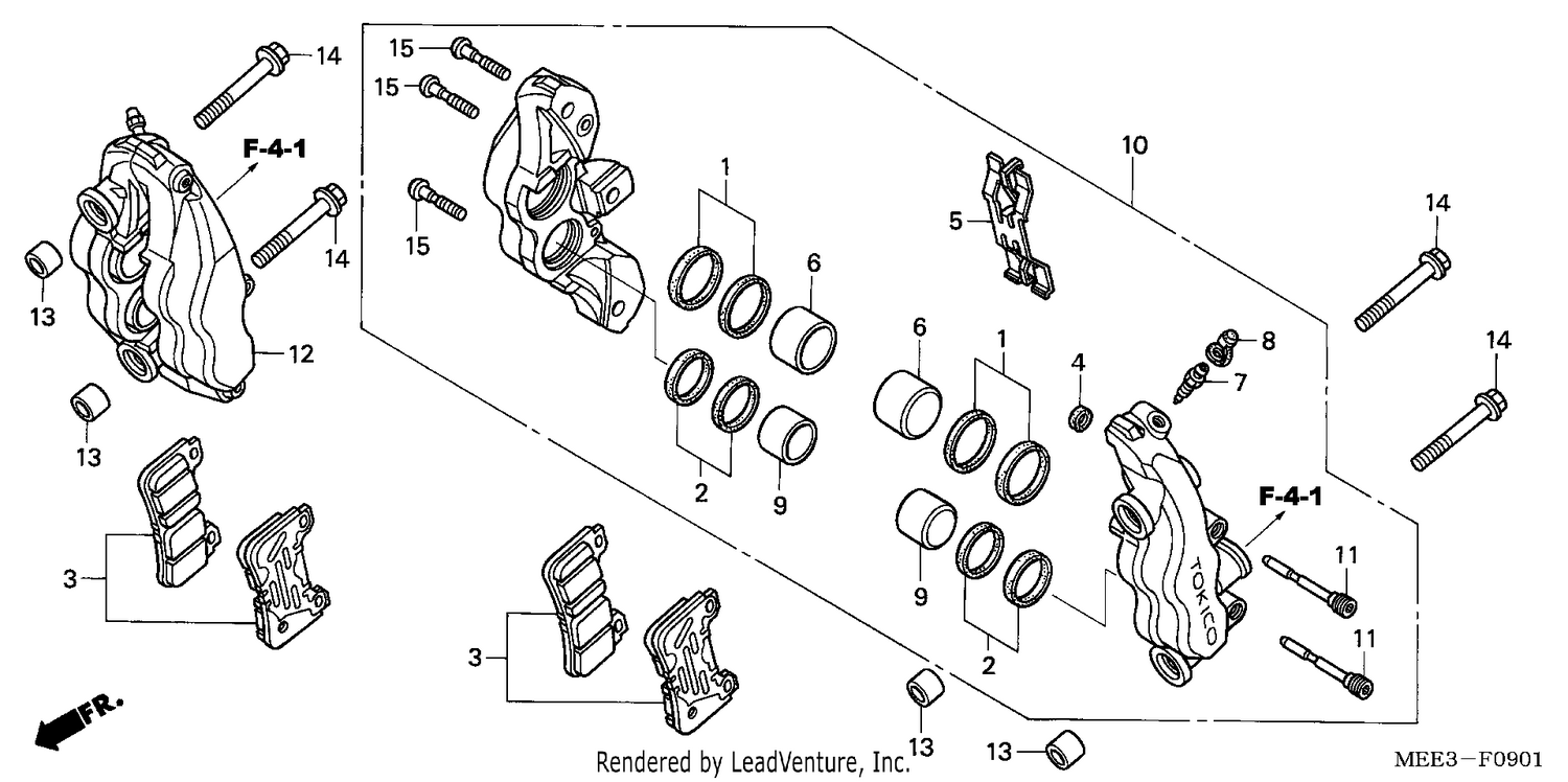 FRONT BRAKE CALIPER (CBR600RR5/6)