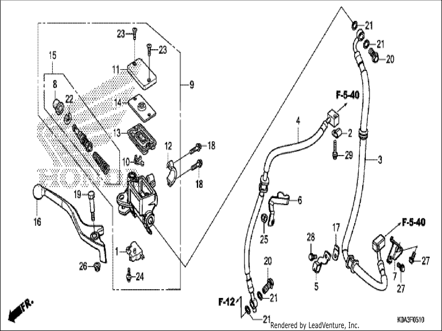  10 FRONT BRAKE MASTER CYLINDER