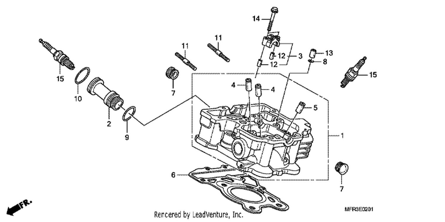  1 REAR CYLINDER HEAD