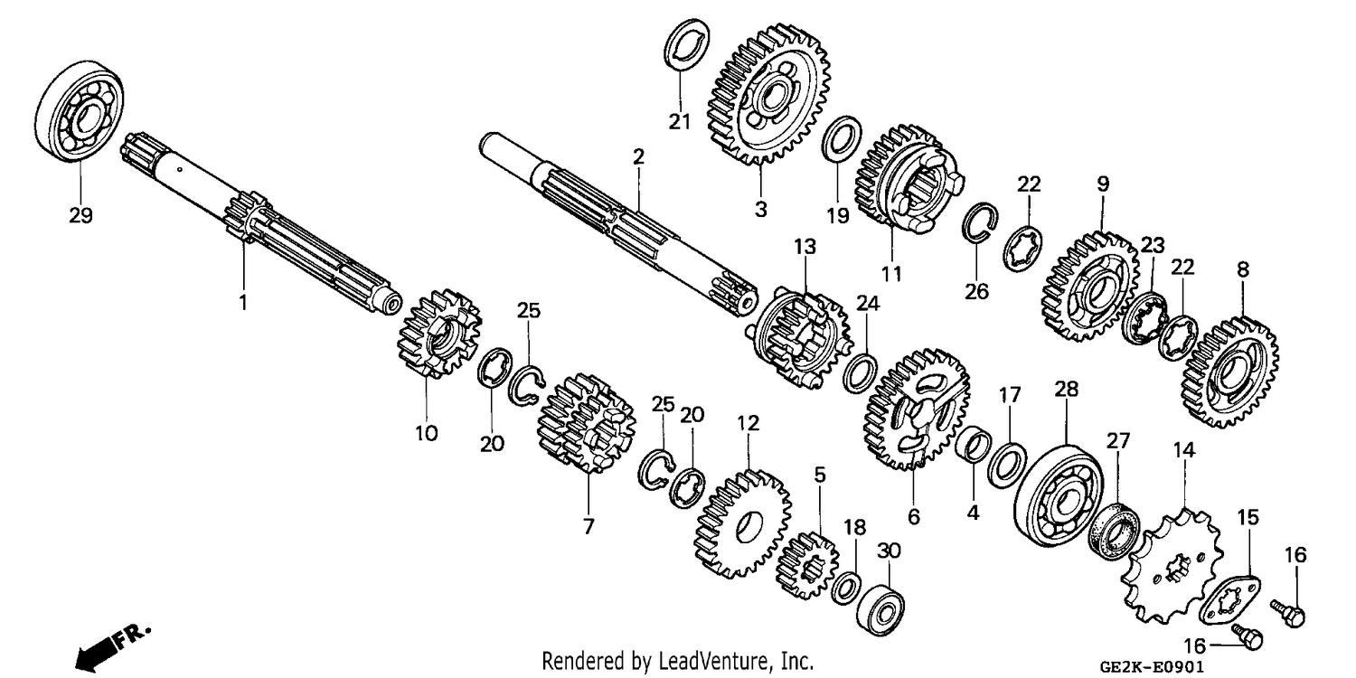 TRANSMISSION (NSR50SP-2B/SR-2B/SS-2B)