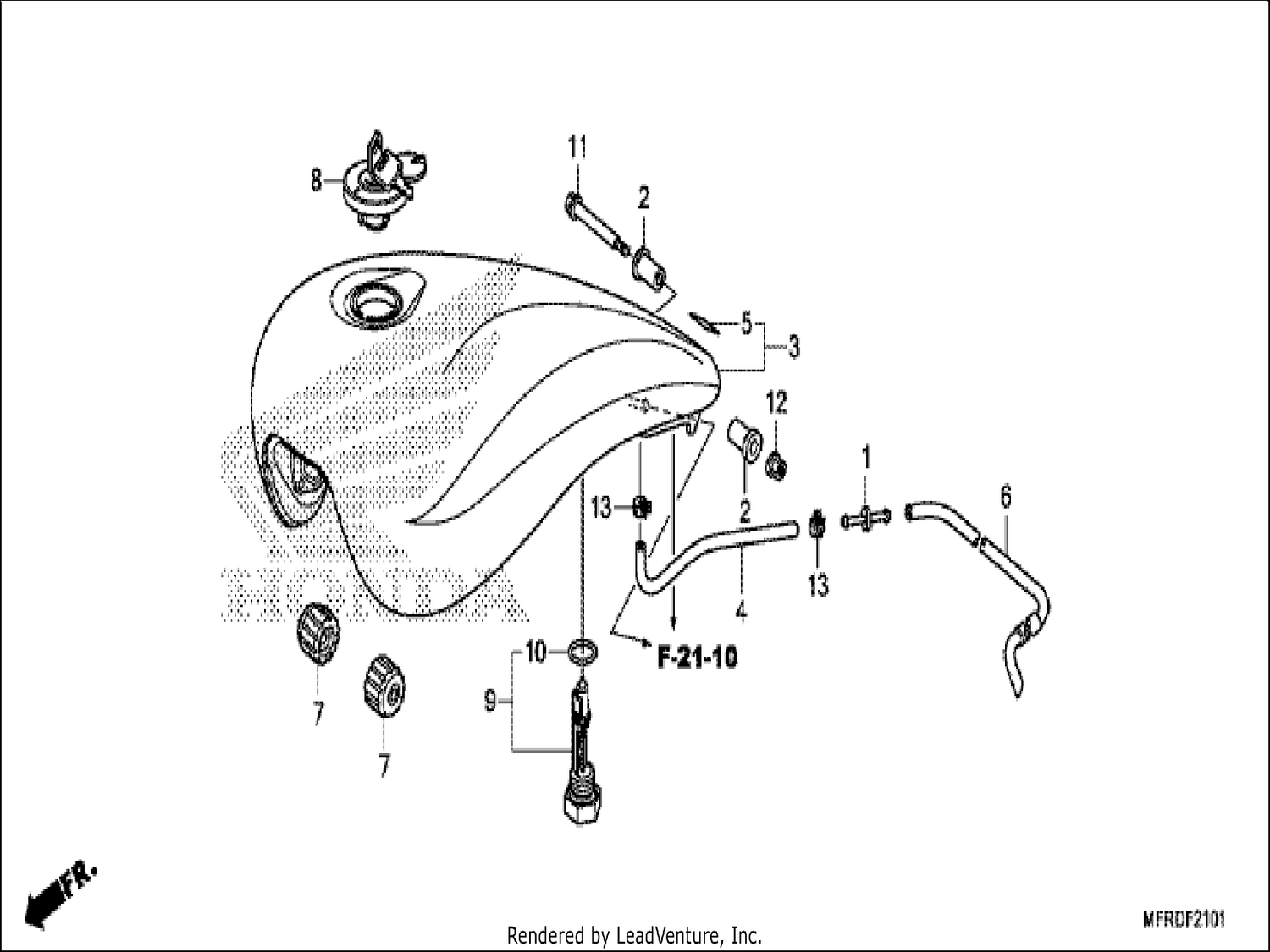  1 FUEL TANK (VT1300CXA)