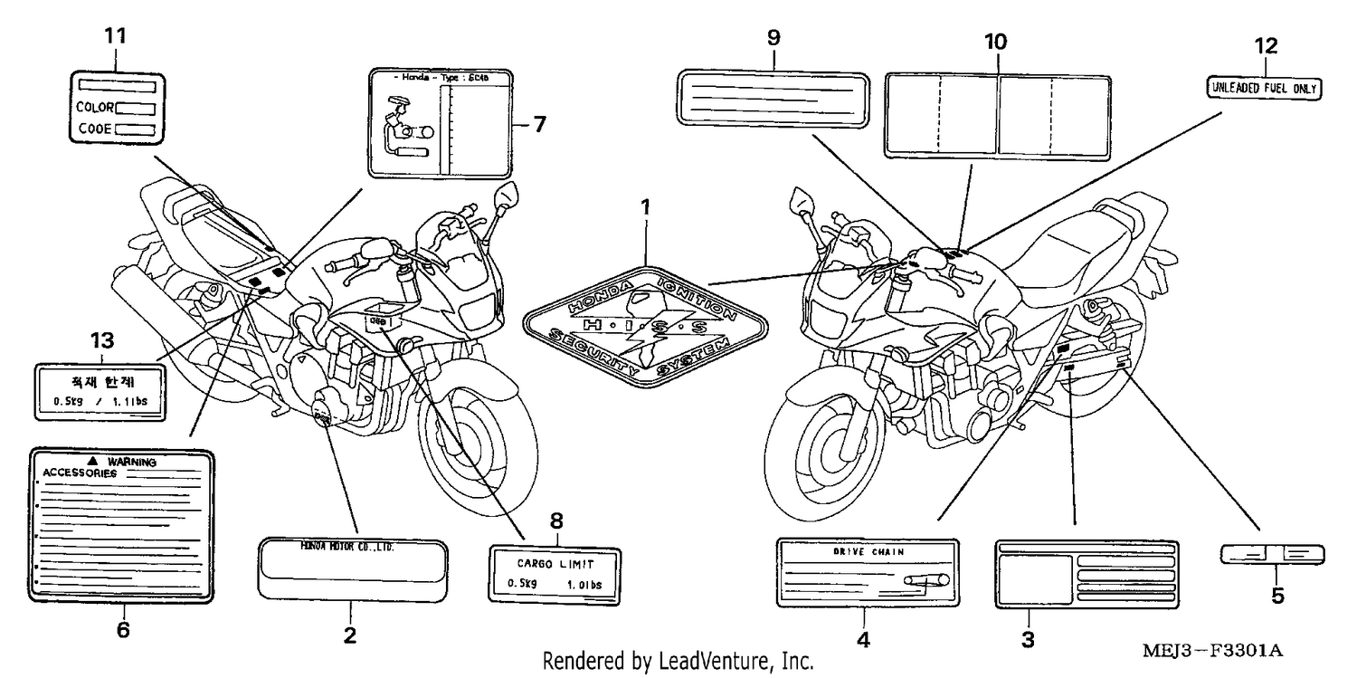 CAUTION LABEL (CB1300S/SA )