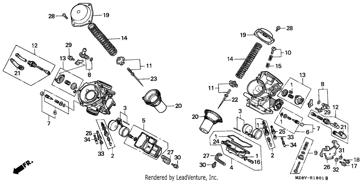 CARBURETOR (DUAL) (COMPONENT PARTS)