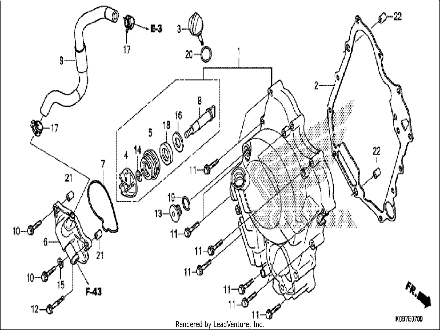  RIGHT CRANKCASE COVER/WATER PUMP