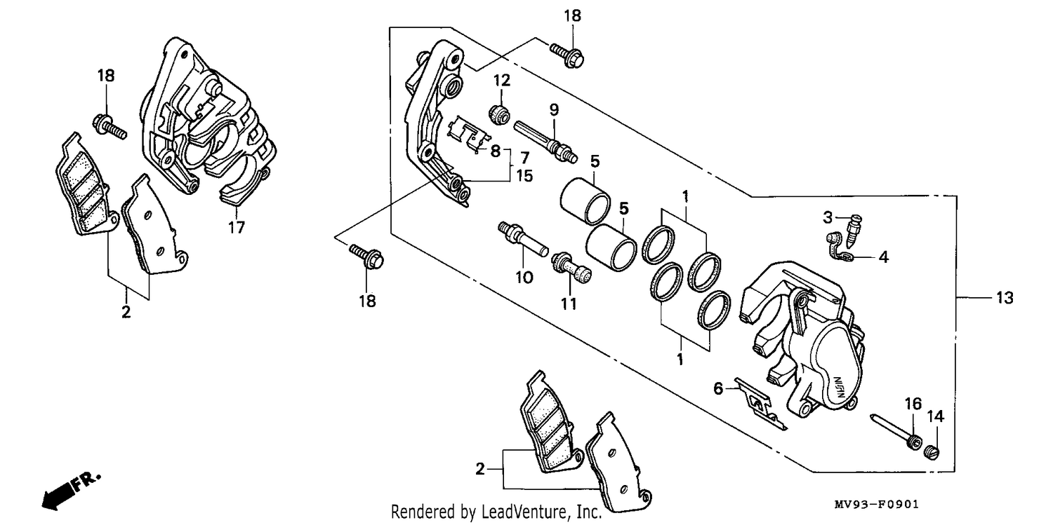 FRONT BRAKE CALIPER (CBR600FS/3F/T/3T/SET)