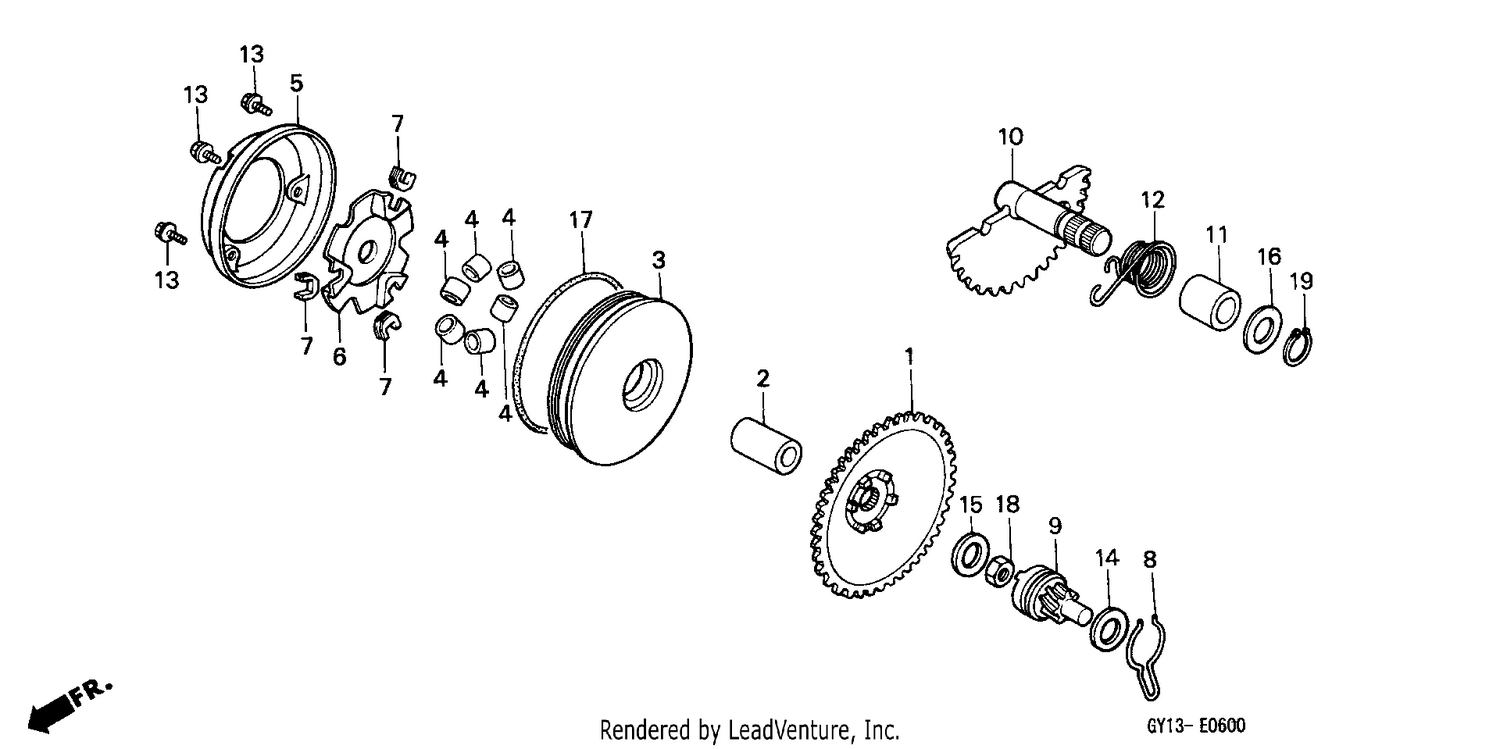 DRIVE FACE/ KICK STARTER SPINDLE