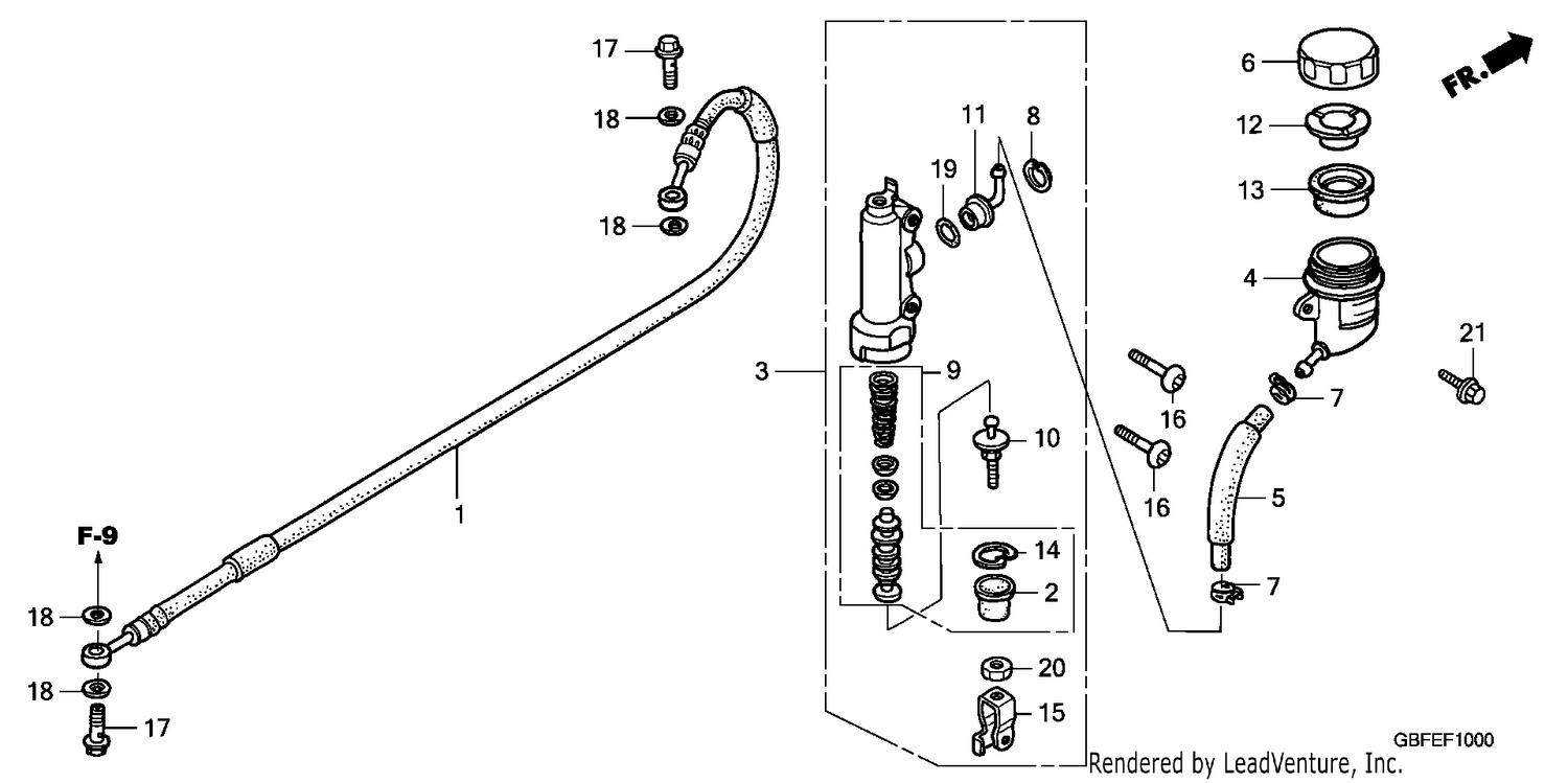 RR. BRAKE MASTER CYLINDER