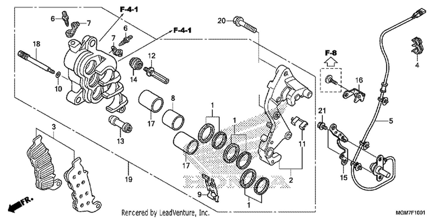  1 R. FRONT BRAKE CALI PER (CB600FA)