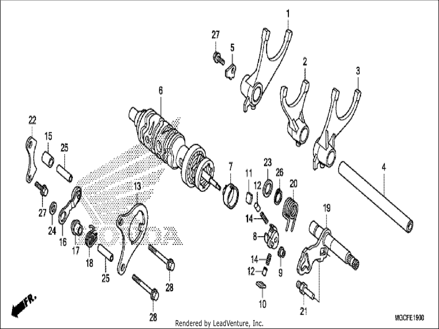  GEARSHIFT DRUM/GEARSHIFT FORK