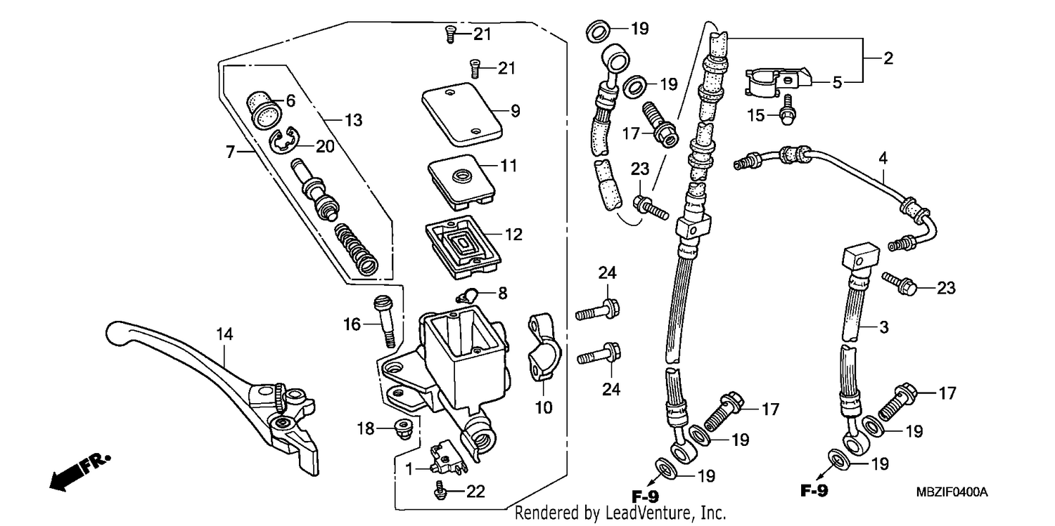 FR. BRAKE MASTER CYLINDER (CB600F2)