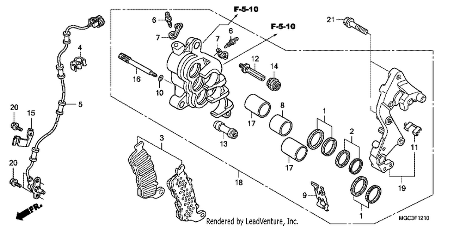  10 R. FRONT BRAKE CALI PER (CB1100A)