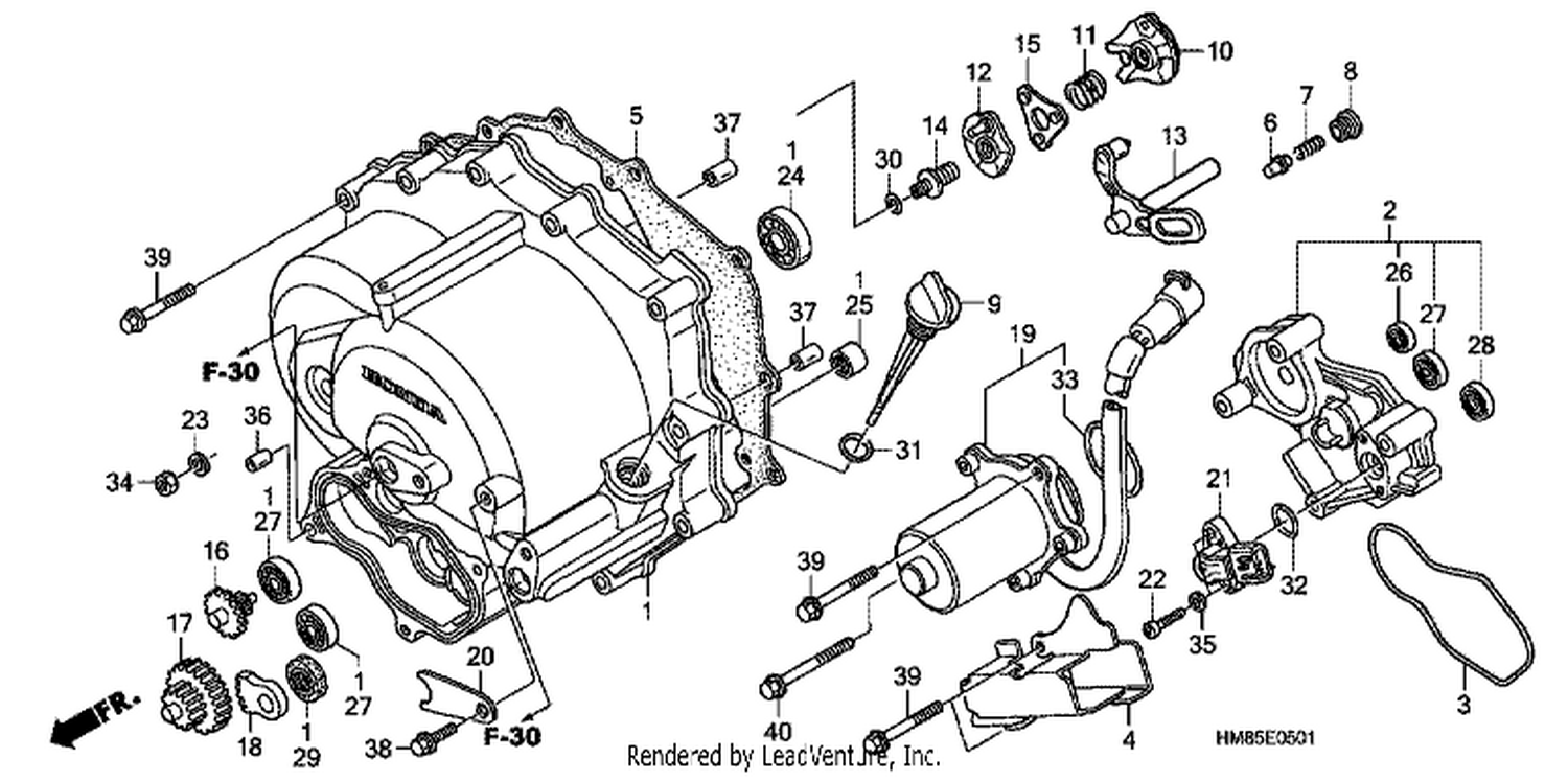  1 FRONT CRANKCASE COVER (TRX250TE)