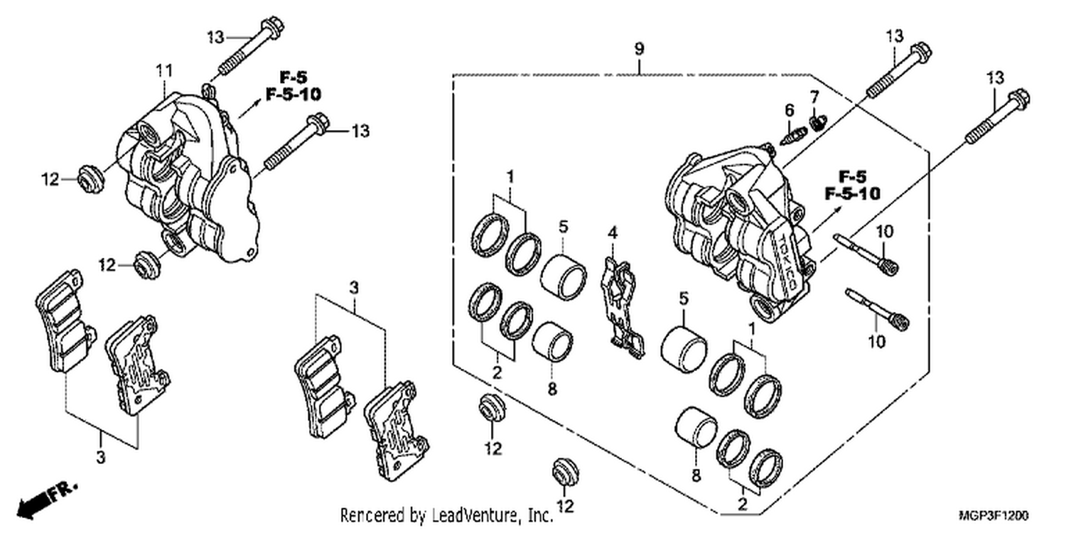  FRONT BRAKE CALIPER (CBR1000RR/RA)