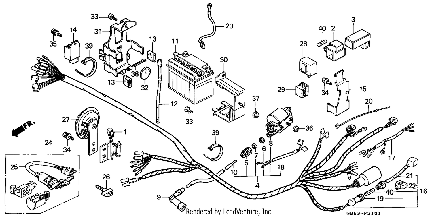 WIRE HARNESS/BATTERY (C90E/G/N)