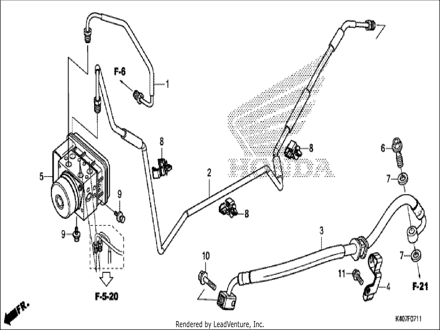 11 REAR BRAKE HOSE/BRAKE PIPE (ABS) (NSS125ADH/K)