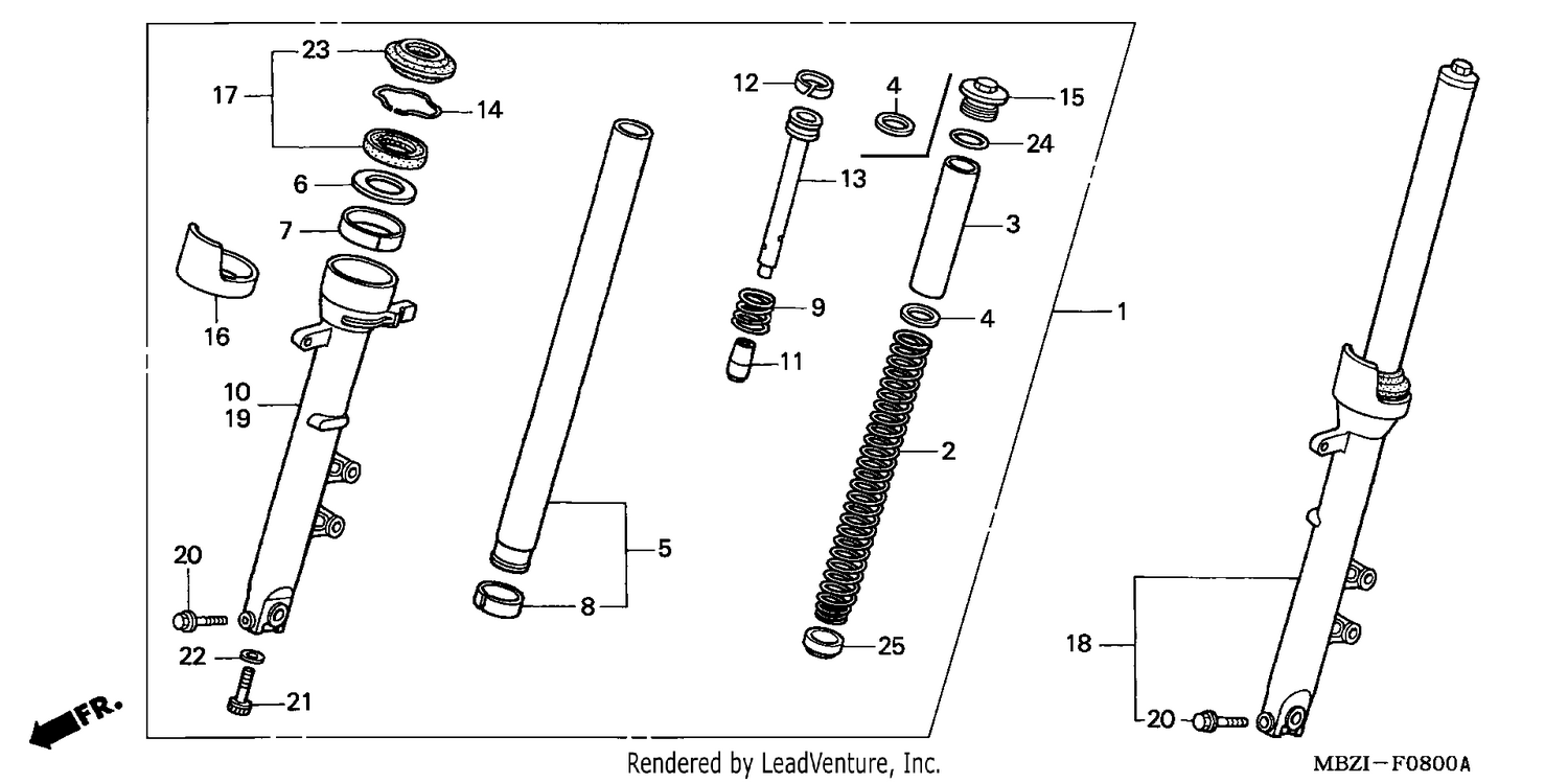 FRONT FORK (CB600F2/F22/3/4)