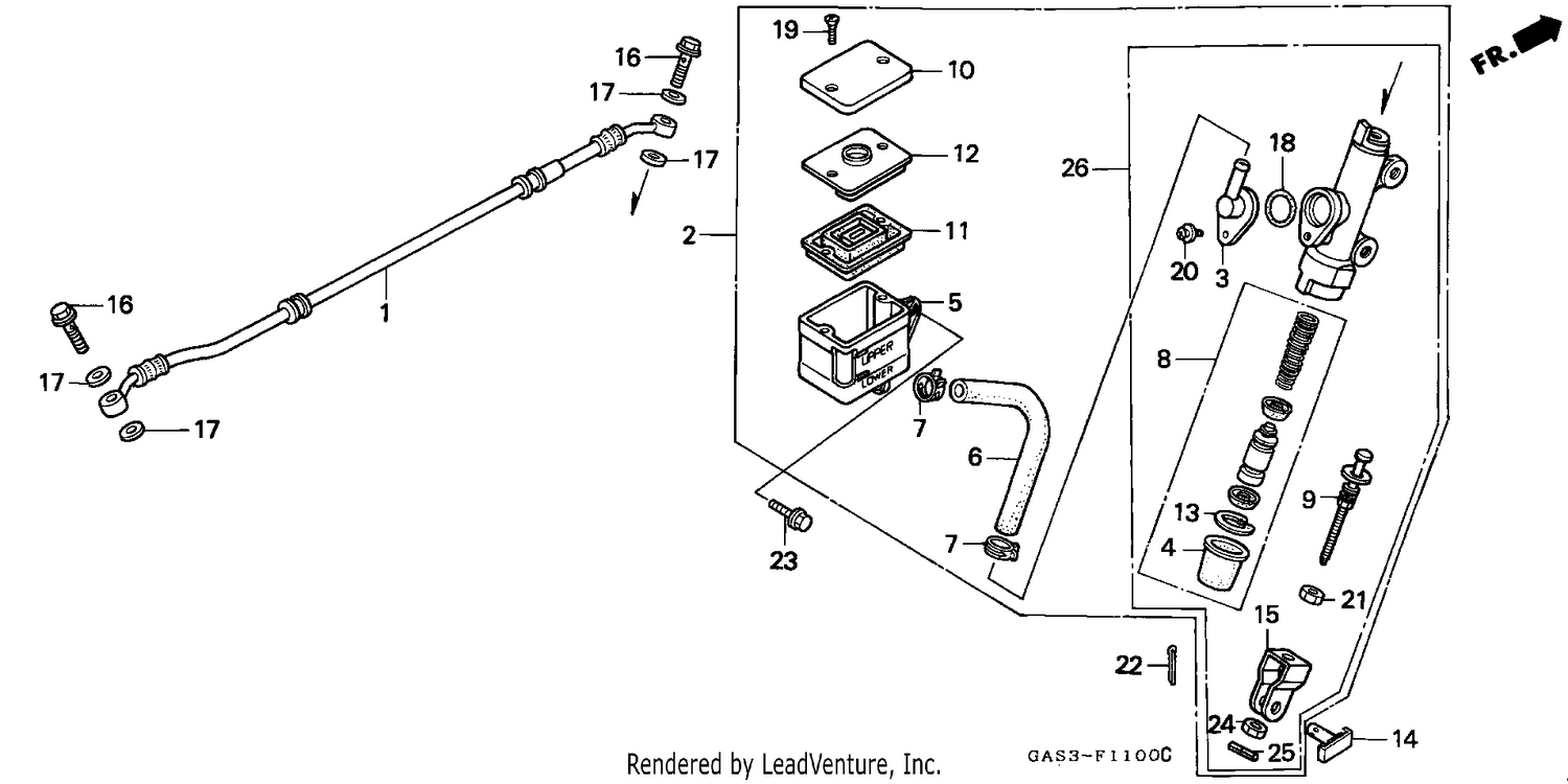 REAR BRAKE MASTER CYLINDER