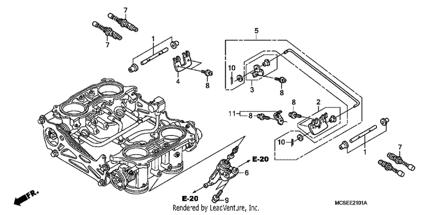  1 THROTTLE BODY (COMPONENT PARTS)