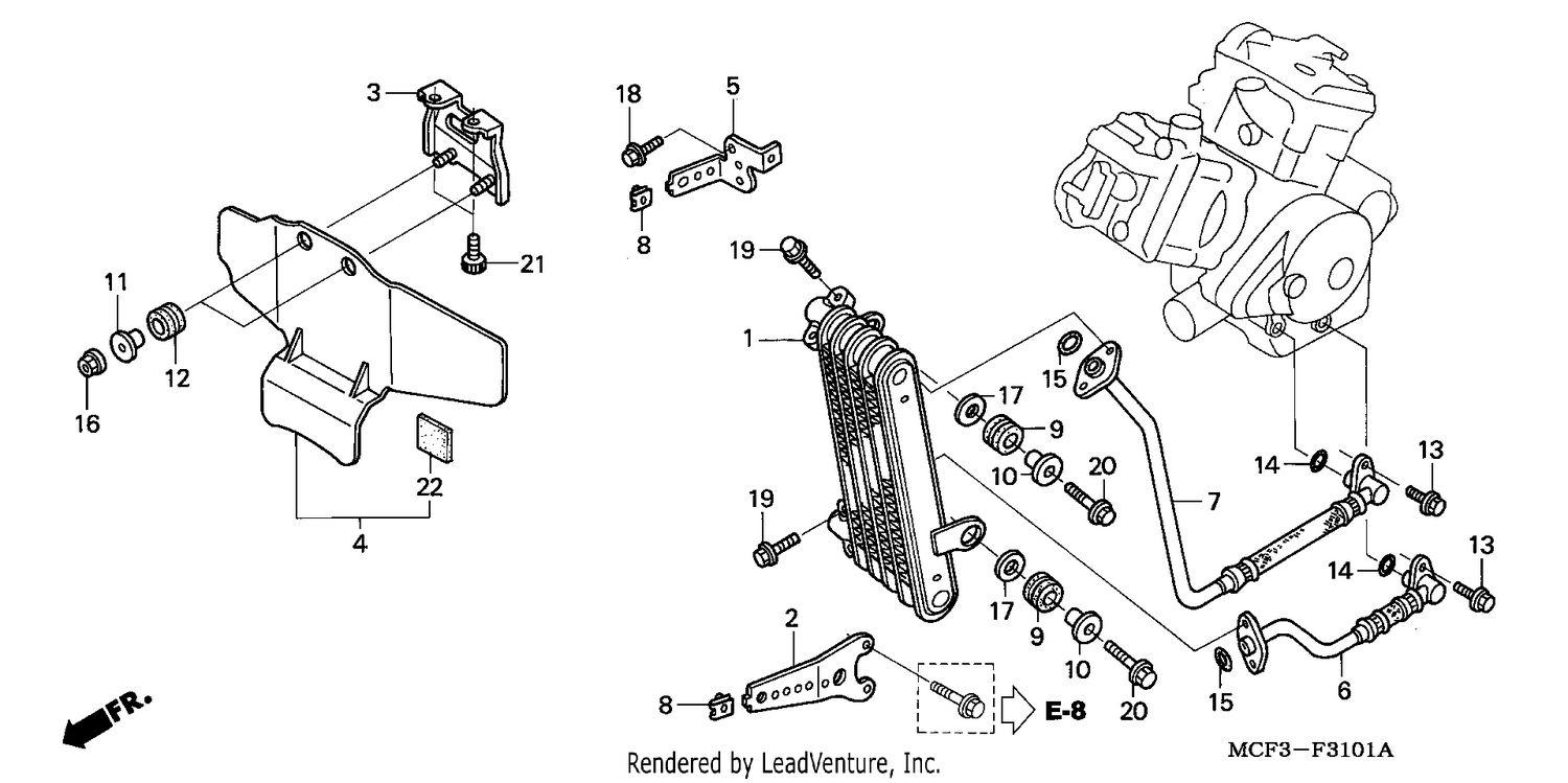 OIL COOLER (VTR1000SP2/3/ 4/5/6)