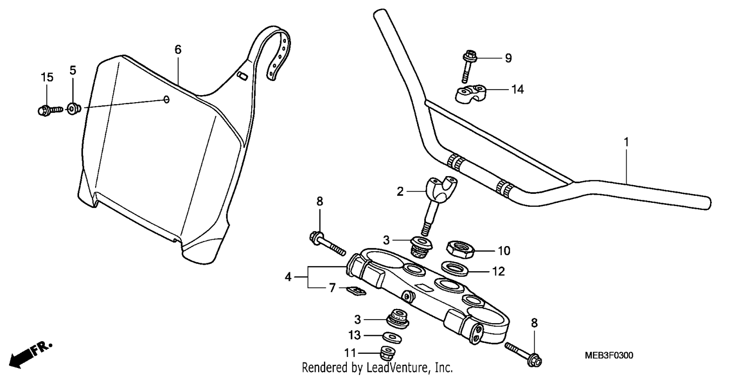 HANDLE PIPE/TOP BRIDGE (CRF450R2,3)