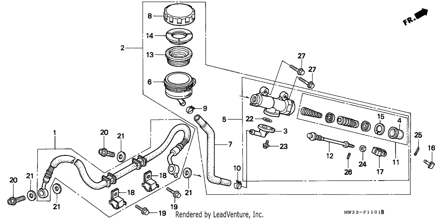 REAR BRAKE MASTER CYLINDER (CB750F2)