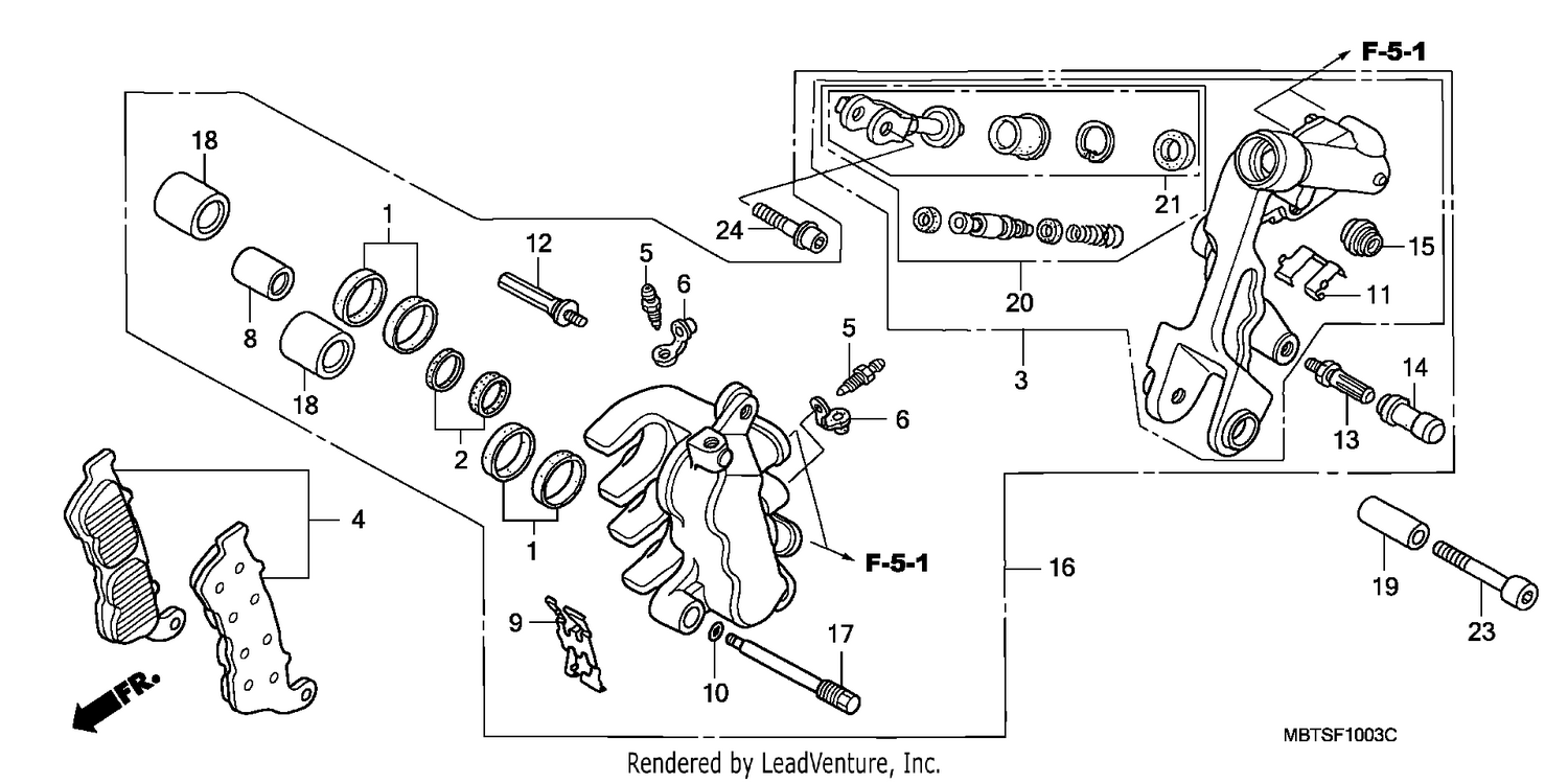 FRONT BRAKE CALIPER (L.) (XL1000VA)