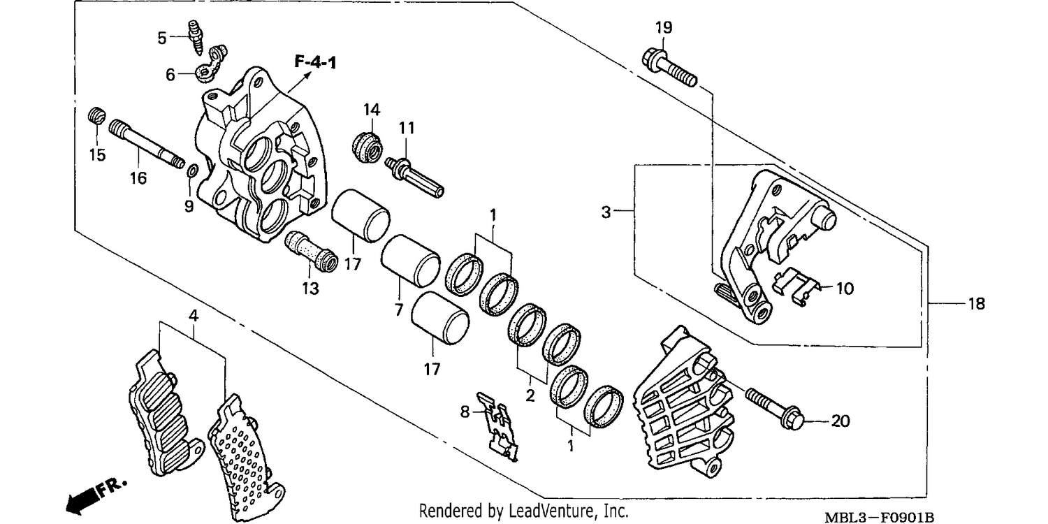 R. FRONT BRAKE CALIPER (NT650V2/3/4/5)