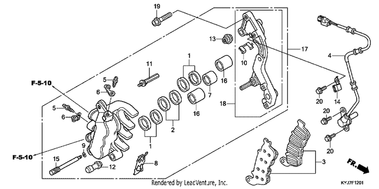  1 FRONT BRAKE CALIPER (CBR250RA)