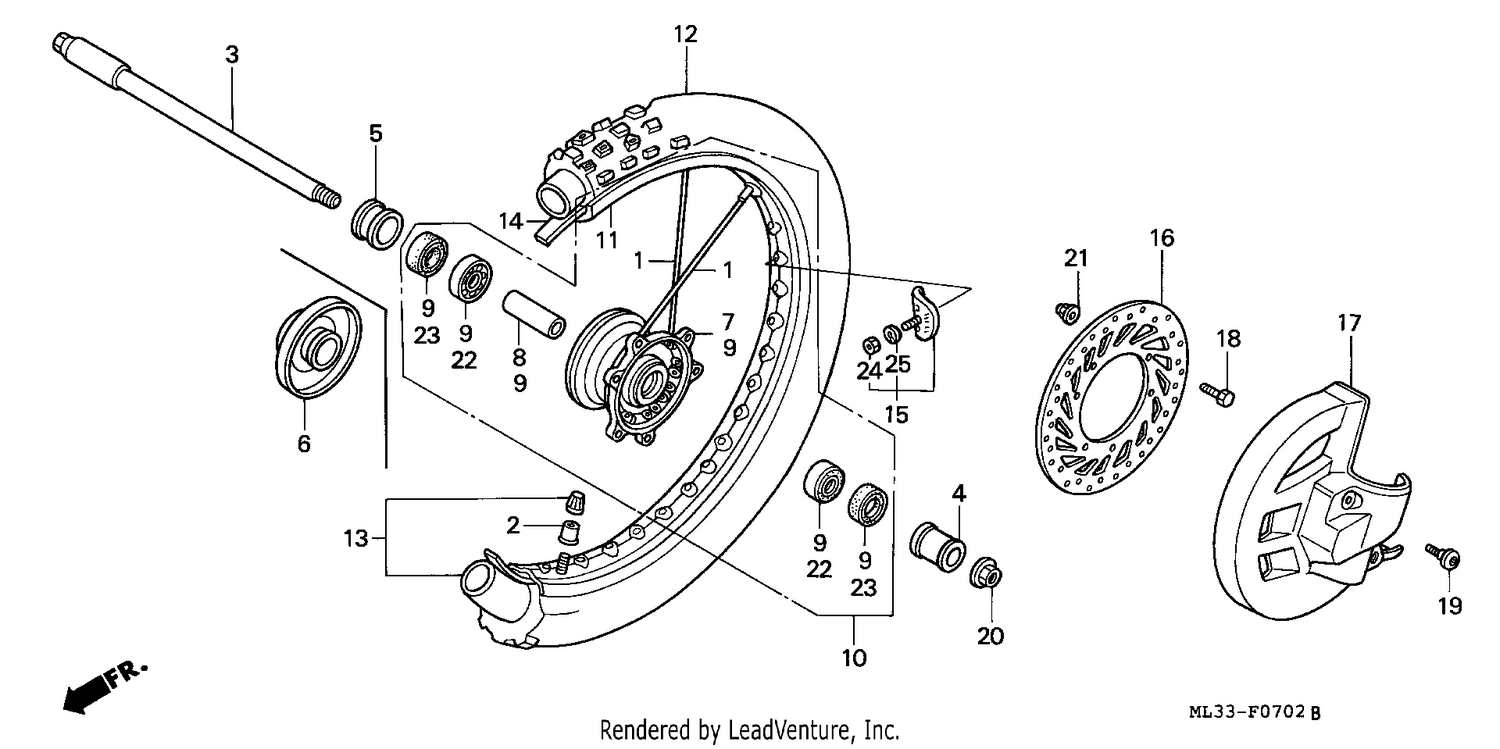 FRONT WHEEL (CR500RS/RT/RV)