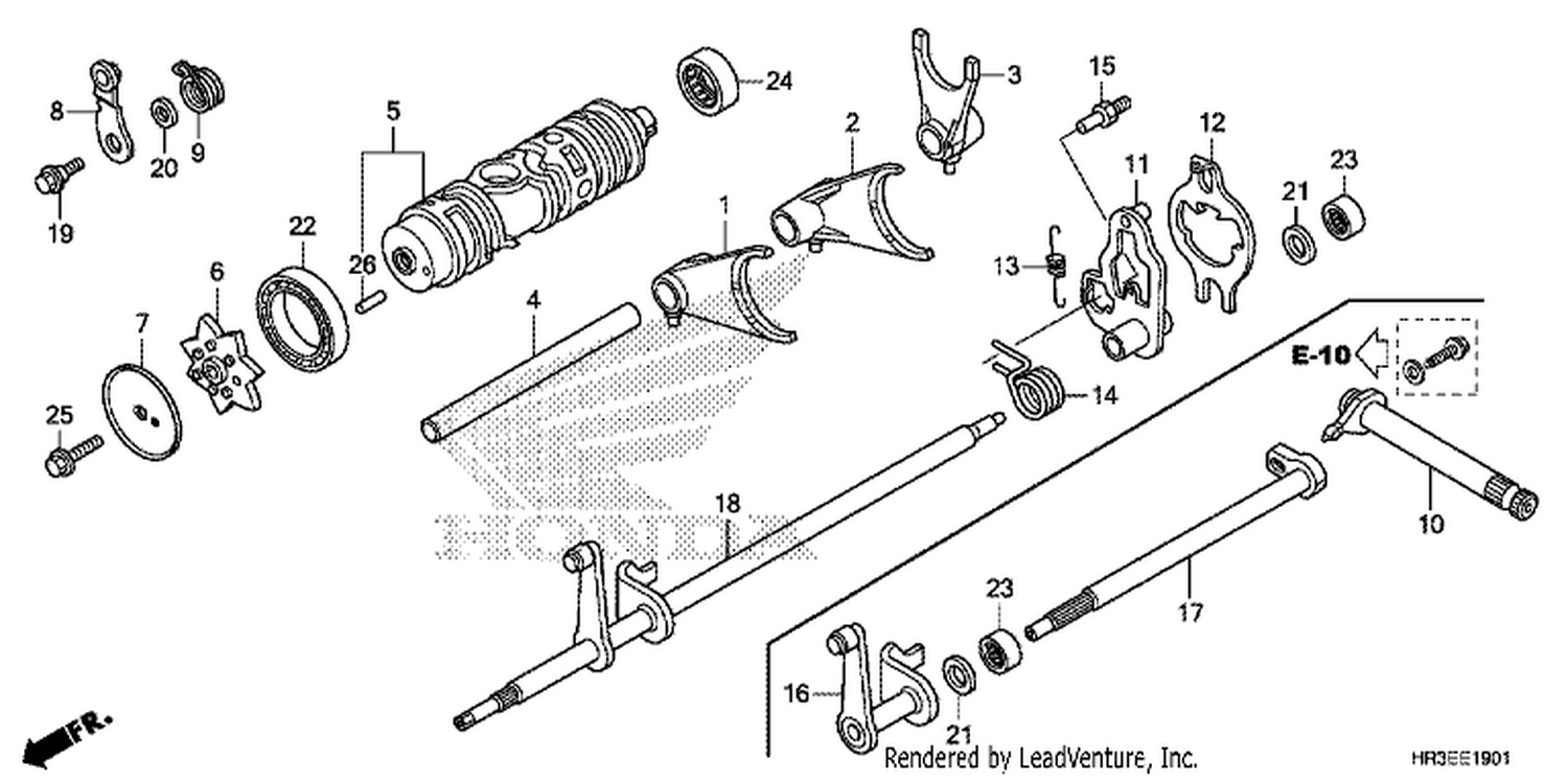  1 GEARSHIFT FORK (TRX420FE1/FM1/FM2/TE1/TM1)