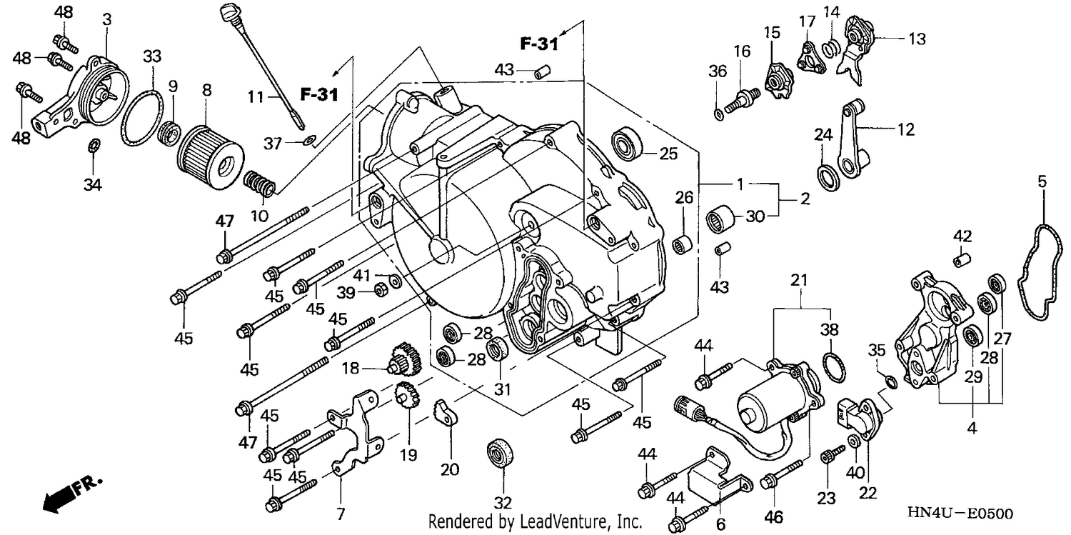 FRONT CRANKCASE COVER (TRX350TE/FE)