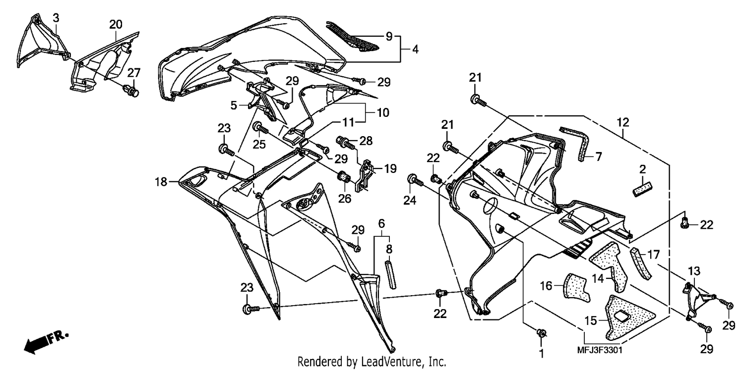 LOWER COWL (R.) (CBR600RR9,A/RA9,A)