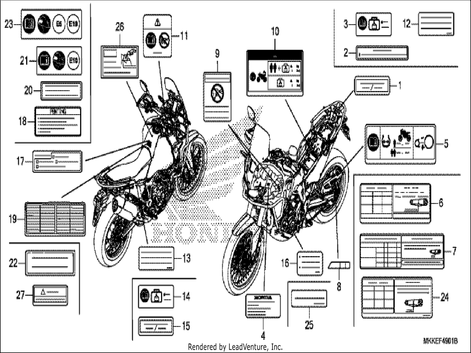  1 CAUTION LABEL (CRF1000A2/AL2/D2/DL2)