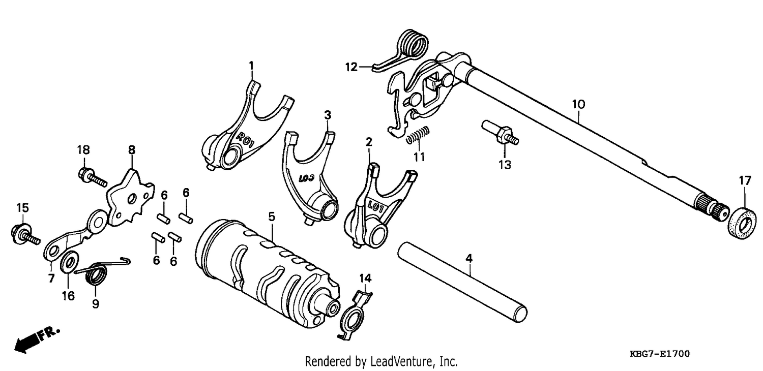 SHIFT DRUM/SHIFT FORK