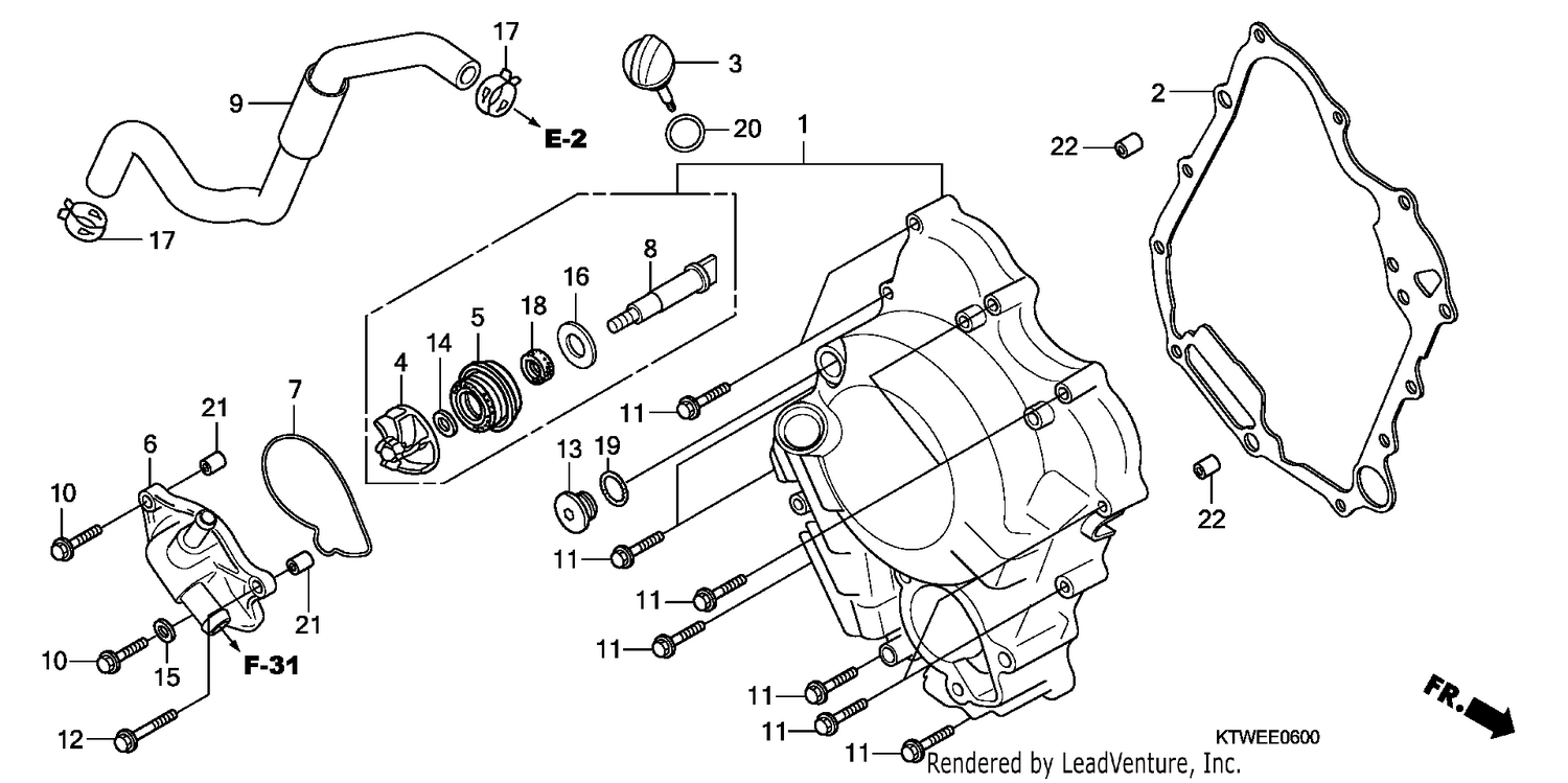 RIGHT CRANKCASE COVER/ WATER PUMP